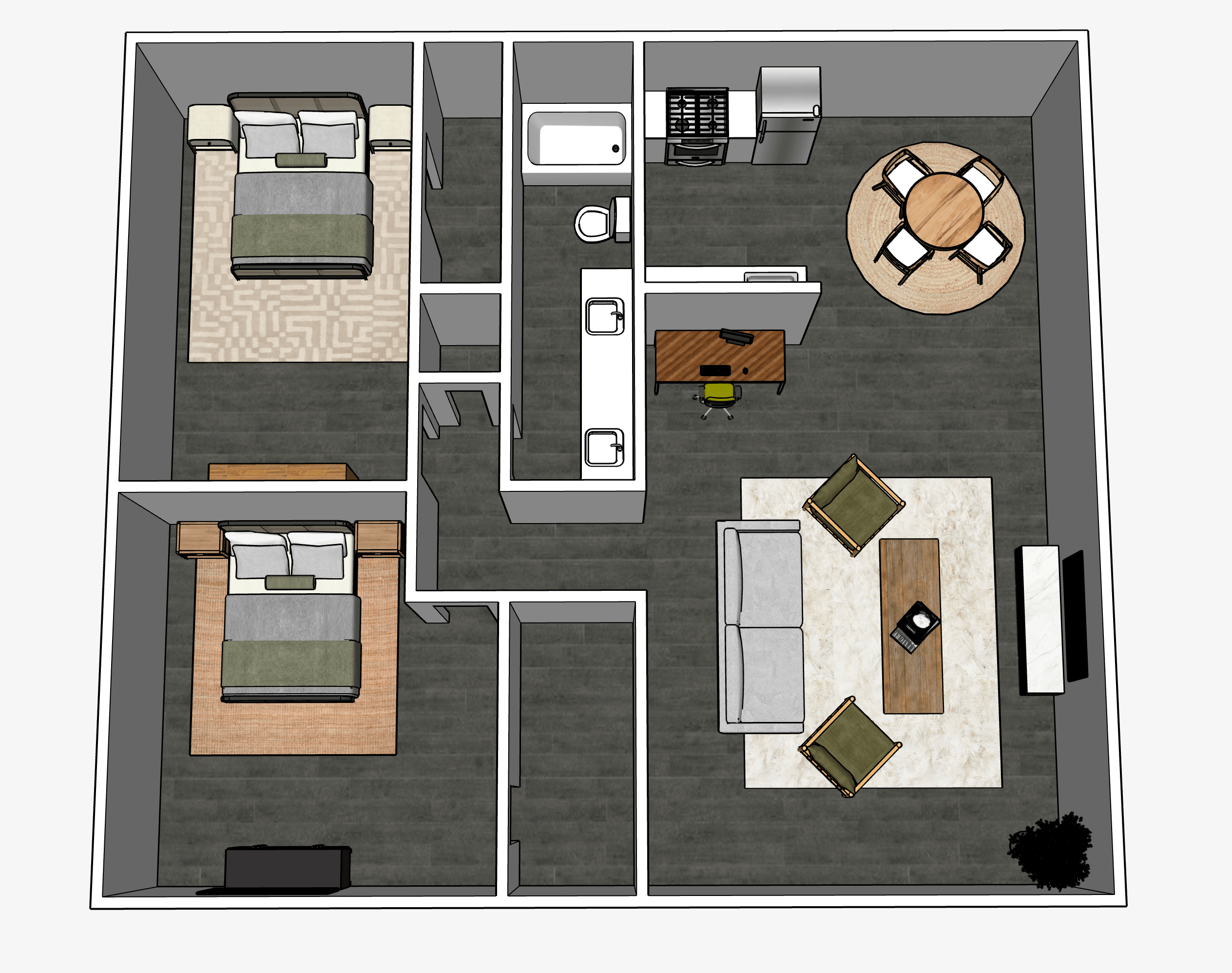 B1 3D Floor plan rendering