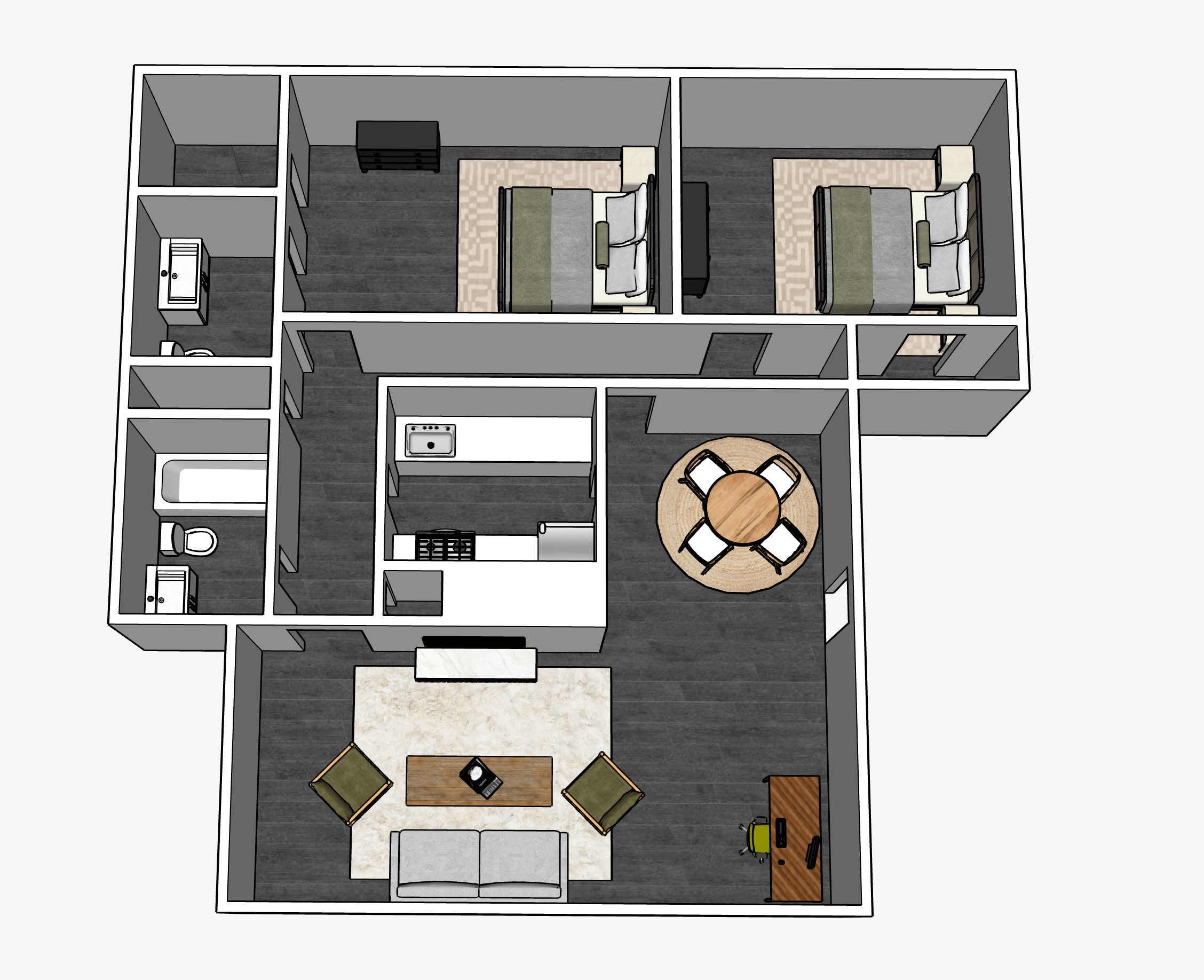 B4 3D Floor plan rendering