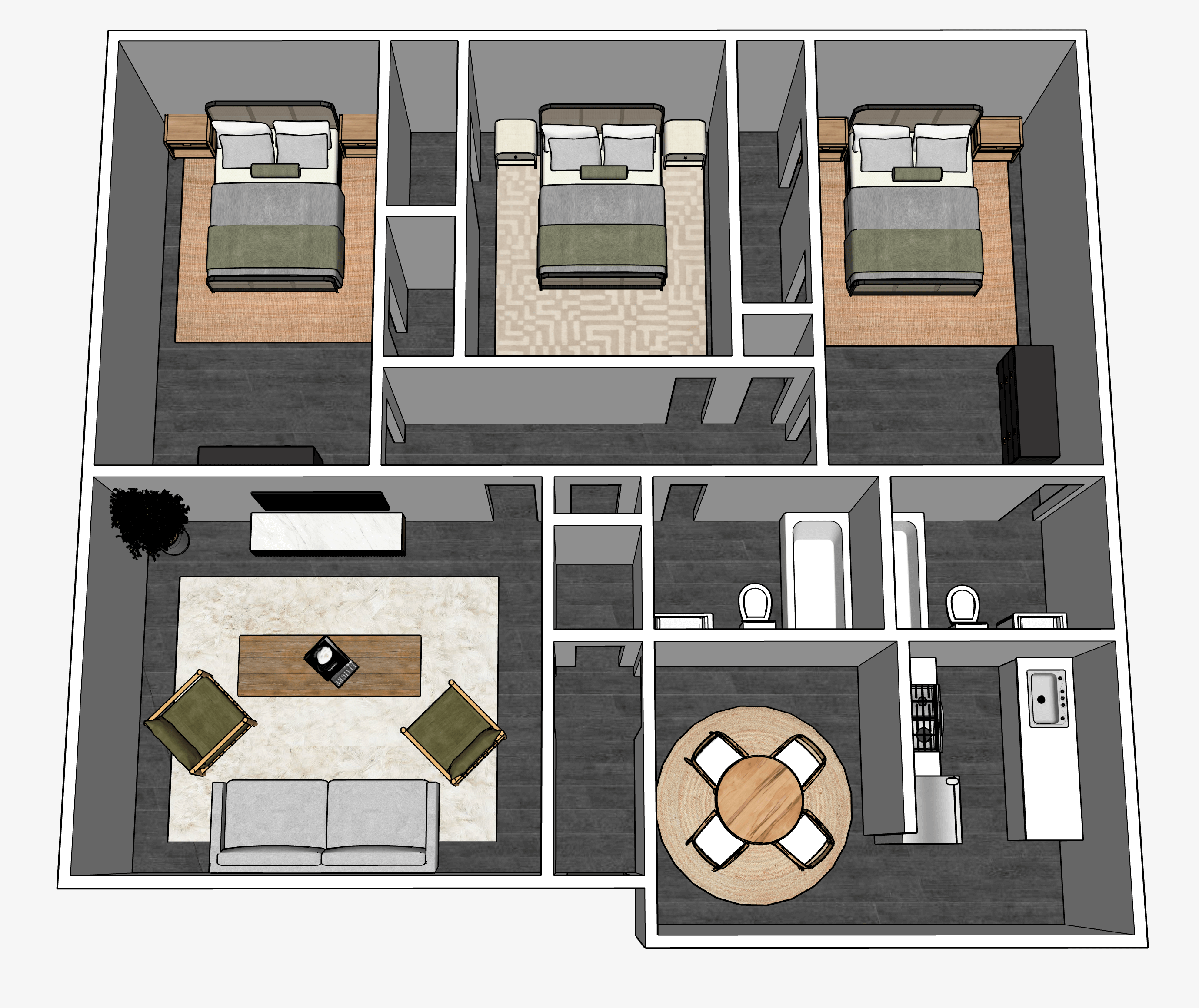 C1 3D Floor plan rendering
