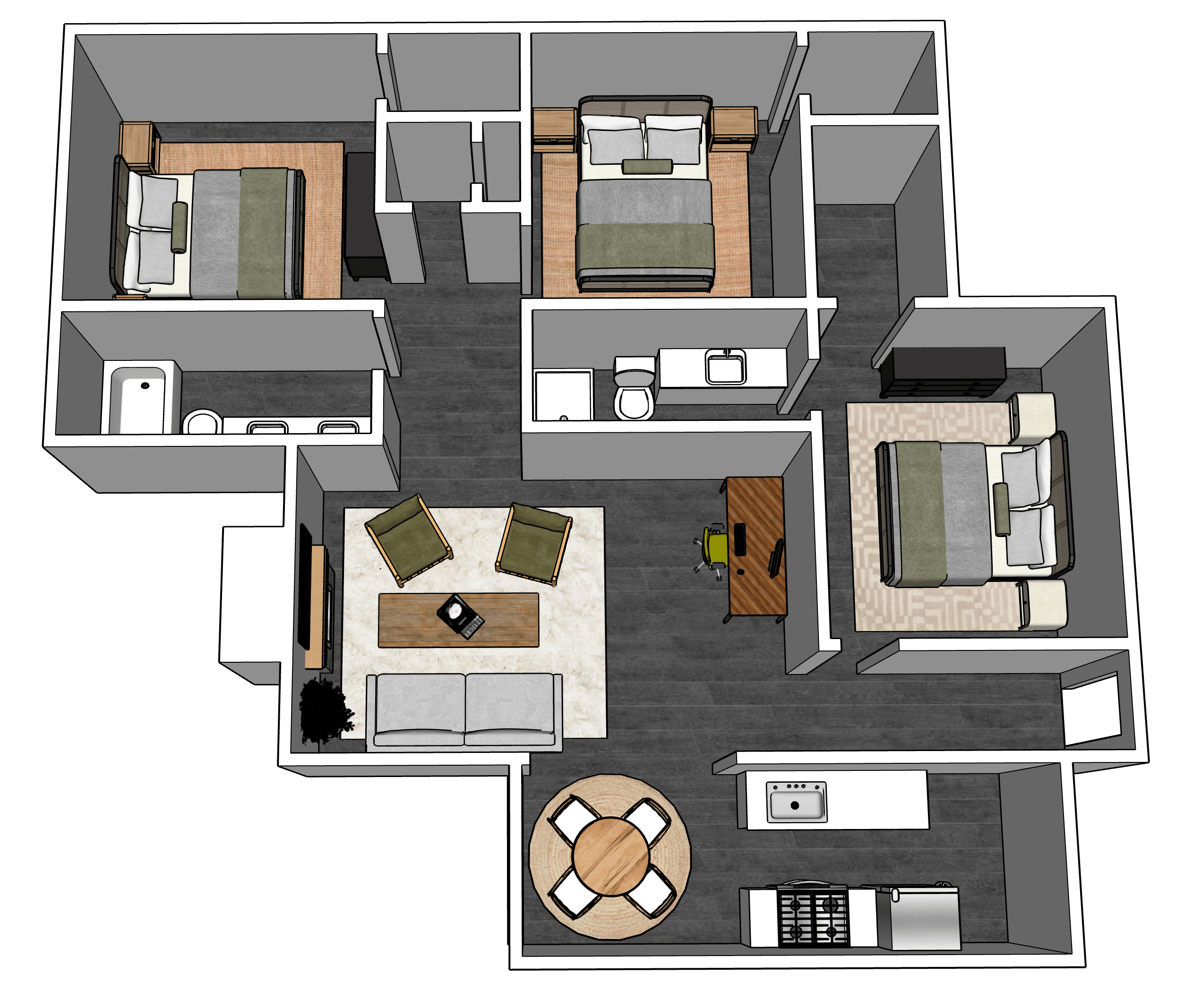 C6 3D Floor plan rendering